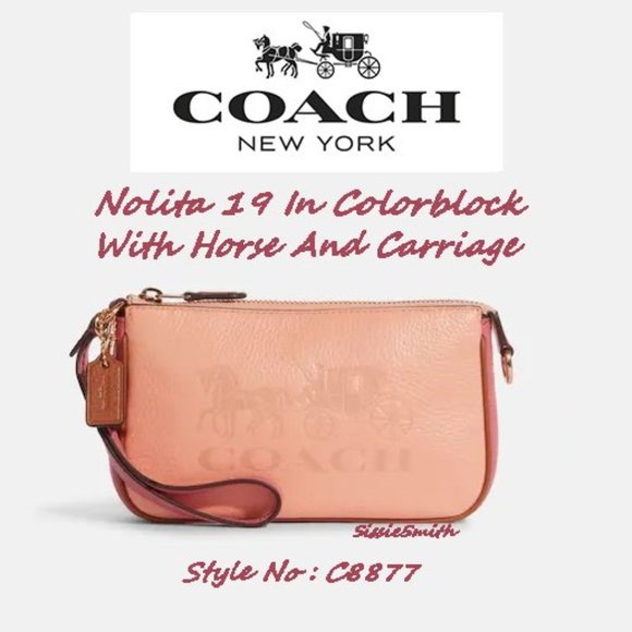 Coach Nolita 19 in Colorblock with Horse & Carriage Print & Mini Skinny Id Case - Picture 11 of 15